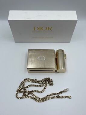 DIOR ROUGE Gold Minaudiere Pouch Clutch Handbag with 862 LIMITED 2021 Christmas